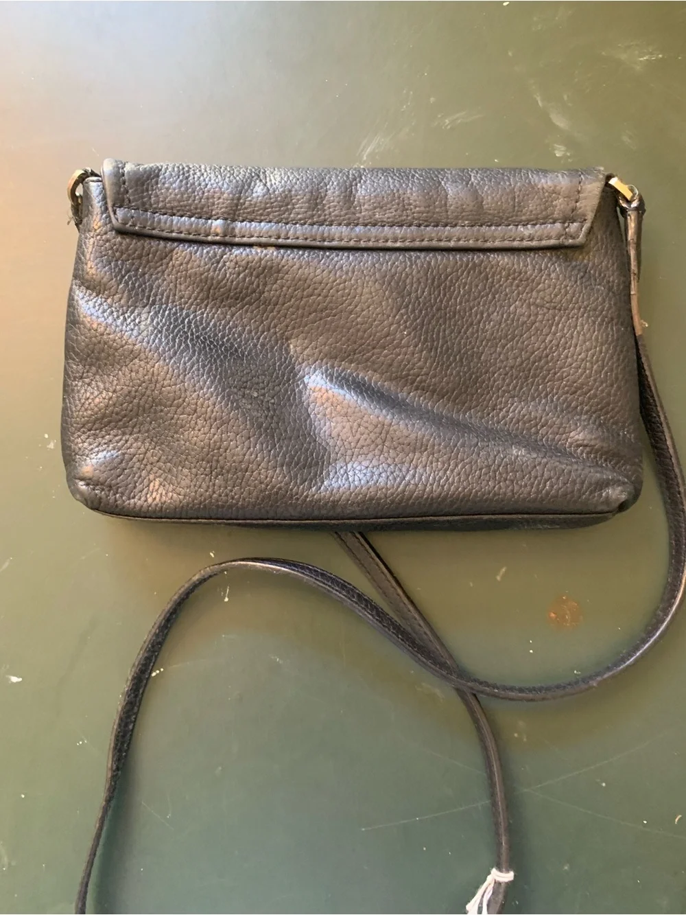 kate spade Black Pebbled Leather Crossbody with Gold Plaque